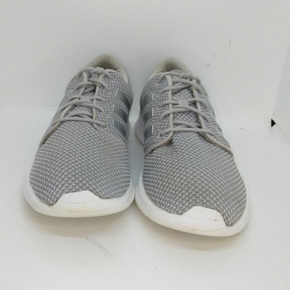 Adidas QT Racer Womens Pre-owned Cloudfoam Gray Running Sneakers - sz. 9 1/2 - Picture 2 of 6